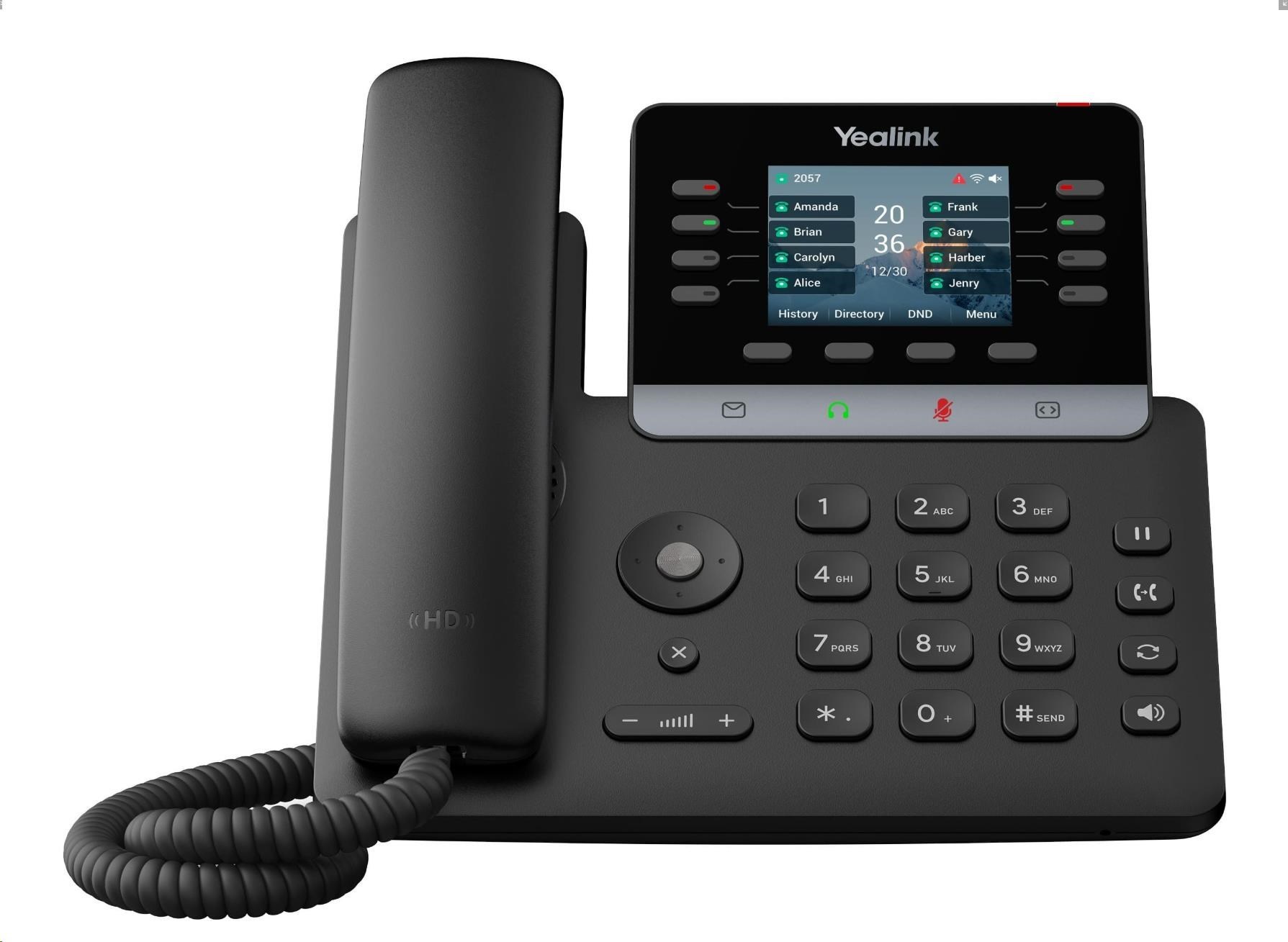 Yealink SIP-T73U SIP telefon, barevný displej 2,8" s rozlišením 320x240, 1x USB, 2 x RJ45 10/100/1000 Mbps, 12x SIP