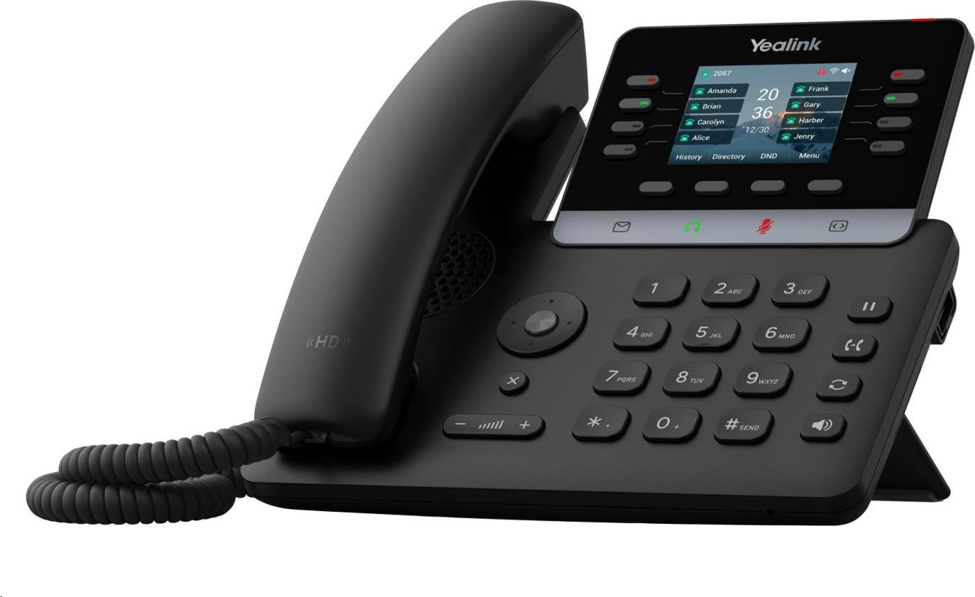 Yealink SIP-T73U SIP telefon, barevný displej 2,8" s rozlišením 320x240, 1x USB, 2 x RJ45 10/100/1000 Mbps, 12x SIP