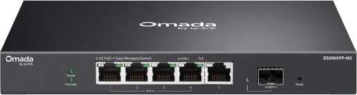 TP-Link OMADA switch ES206XPP-M2 (5x2,5GbE,1xSFP+,4xPoE++,120W, fanless)