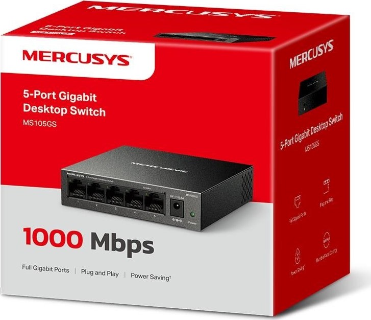 MERCUSYS switch MS105GS (5xGbE, fanless)