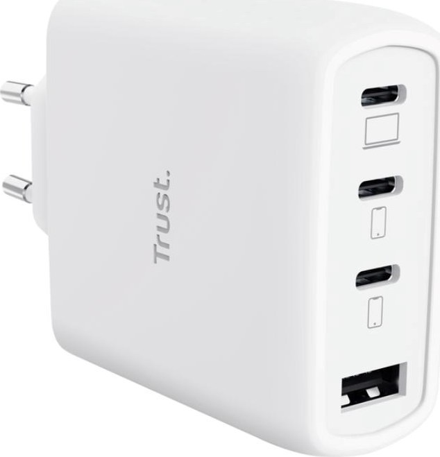 TRUST GaN Nabíječka MAXO 65W, 3xUSB-C,1xUSB-A, bílá