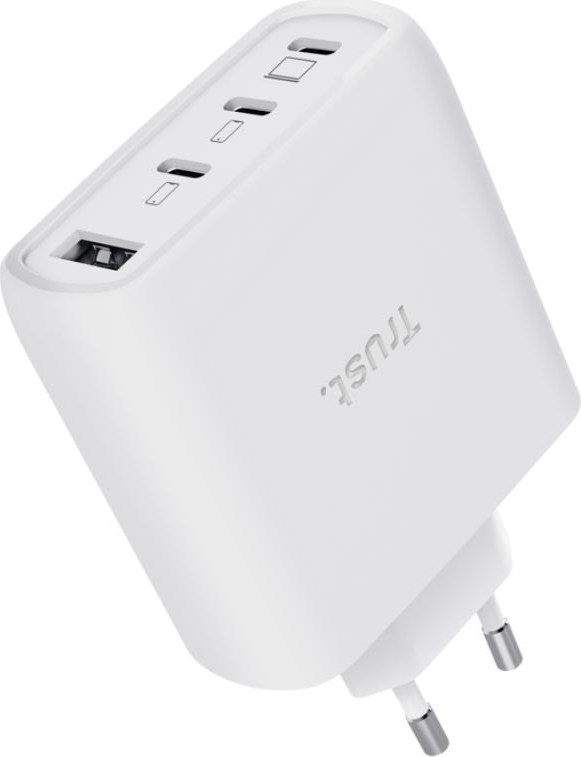 TRUST GaN Nabíječka MAXO 65W, 3xUSB-C,1xUSB-A, bílá