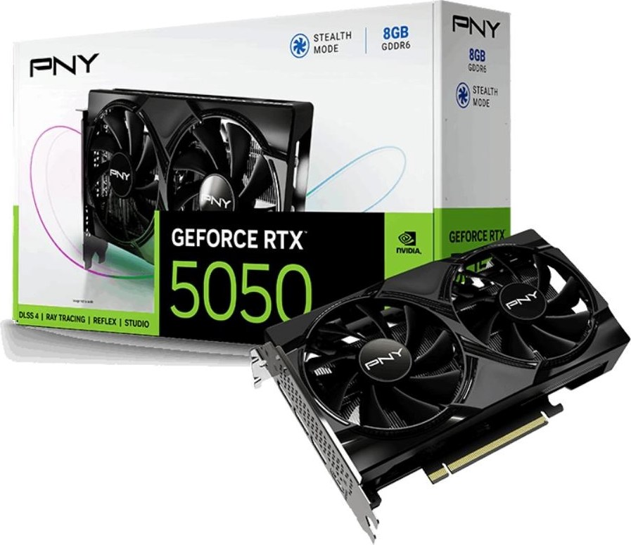 PNY VGA Nvidia GeForce RTX 5050 8GB Dual Fan, RTX 5050, 8GB GDDR6, 3xDP, 1xHDMI