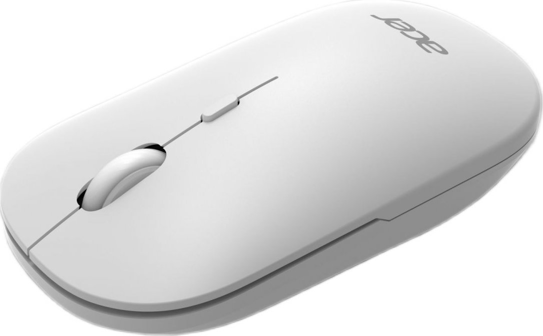 ACER bezdrátová myš Wireless Mouse AMR130,dual mode 2.4GHz + BT 5.2,4 tlačítka,1600dpi,125Hz,30 IPS,Bílá