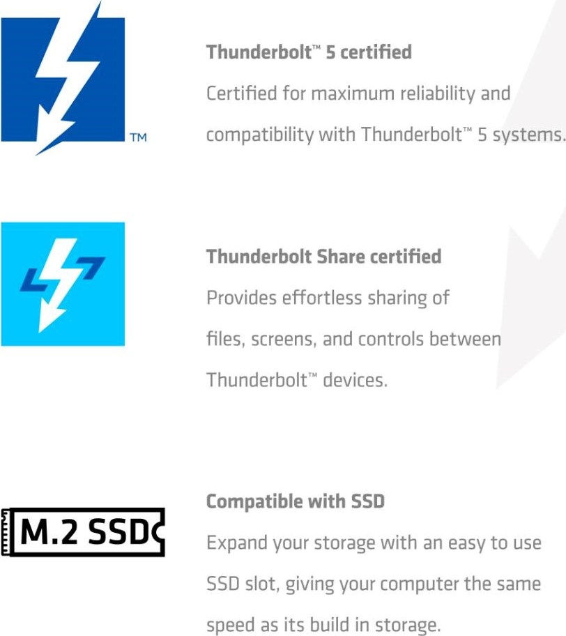 Club 3D Club3D Dokovací stanice Thunderbolt 5 13v1, 1x M.2 SSD slot, 1xUSB-C TB5, 2xUSB-C,3xUSB-A,2xHDMI,1xmicroSD/SD,1xEthernet