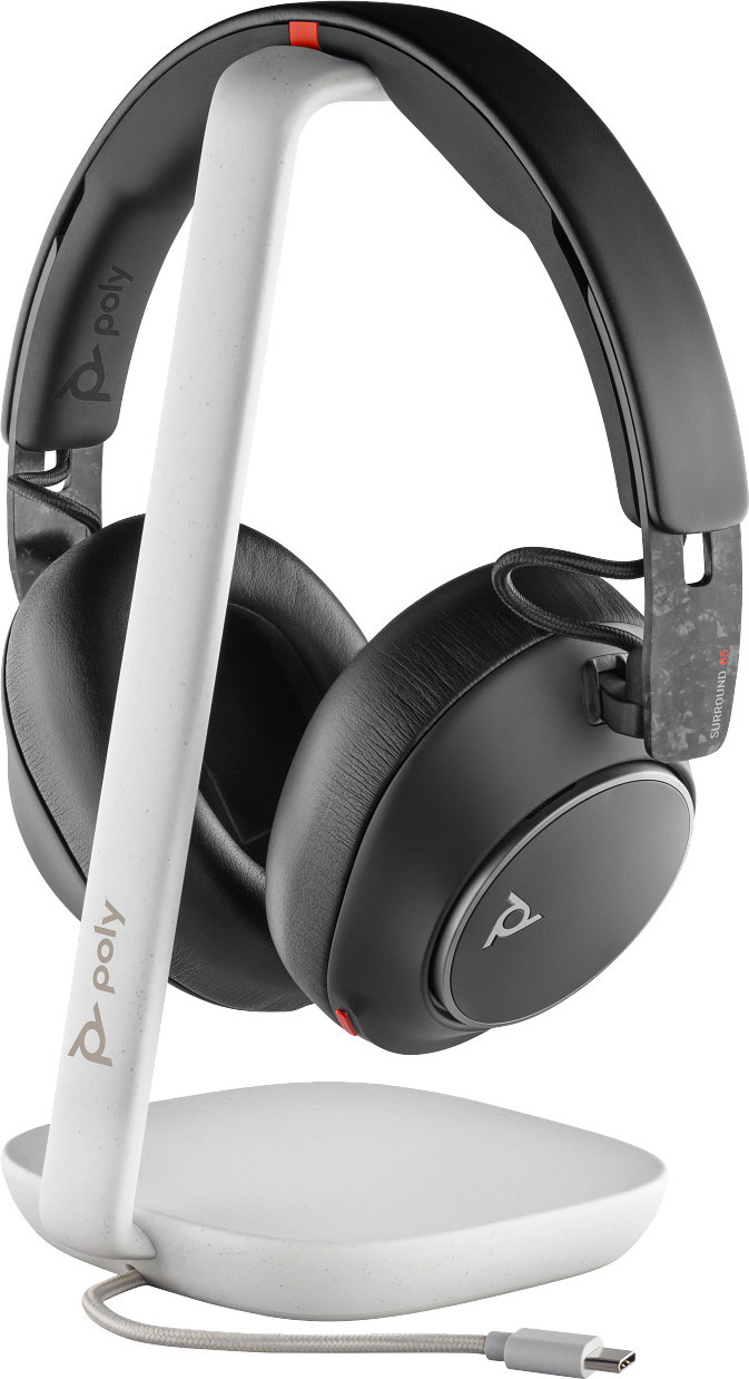 HP Inc. Poly bezdrátová náhlavní souprava Voyager Surround 85, BT700 USB-C adaptér, USB-C/A adaptér, stereo, nabíjecí stojánek