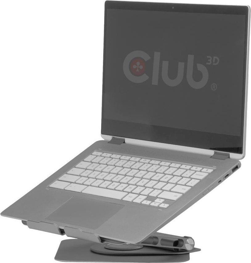 Club 3D Club3D Nastavitelný hliníkový stojan pro notebook s USB-C hubem na 2xUSB, 1xHDMI, 2xUSB-C, 1xRJ45, 360°, 100W, 4K60Hz