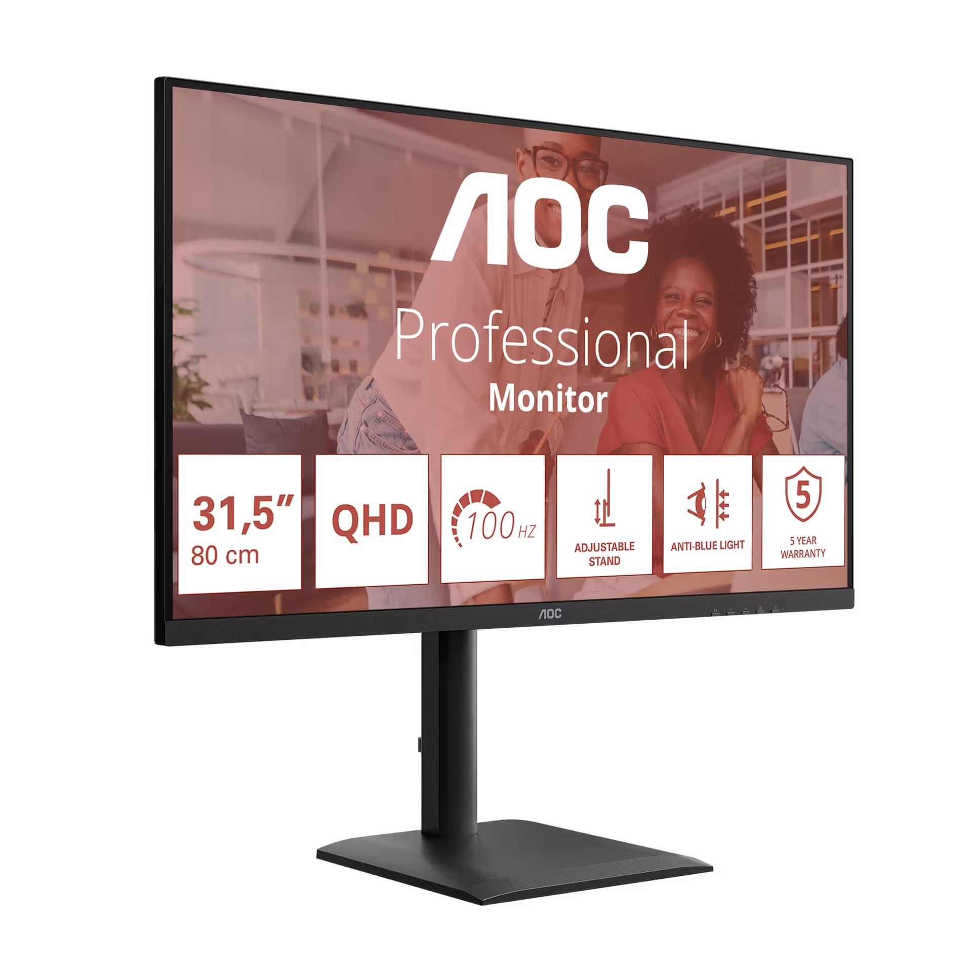 AOC MT IPS LCD WLED 31,5" Q32E4U - IPS panel, 2560x1440, 100Hz, HDMI, DP, USB-C
