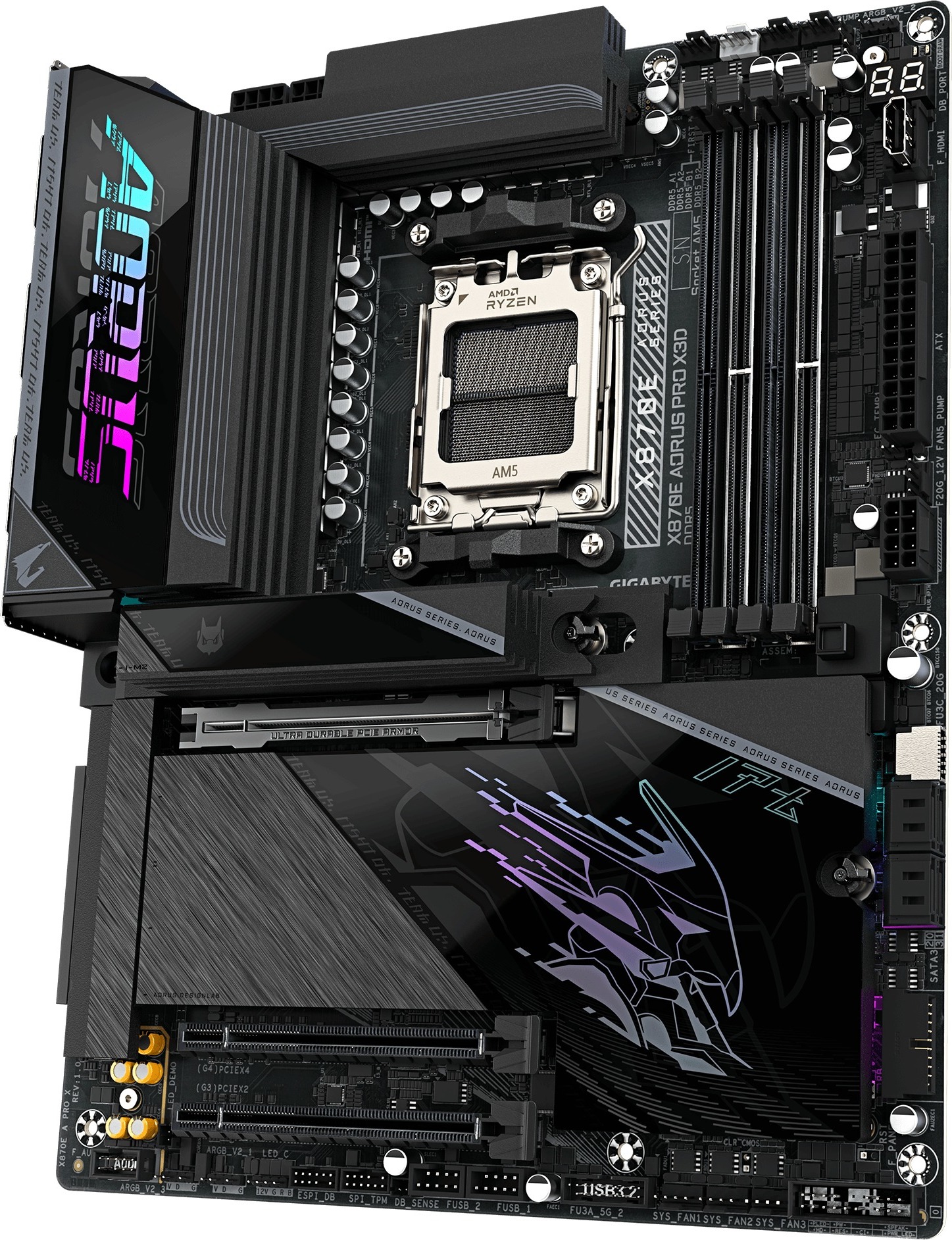 GIGABYTE MB Sc AM5 X870E A PRO X, AMD X870E, 4xDDR5, 2xUSB-C, 2xHDMI, Wifi, ATX