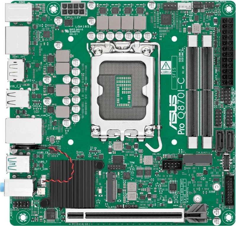 ASUS MB Sc LGA1851 PRO Q870I-C-CSM, Intel Q870, 4xDDR5, 2xDP, 1xHDMI, Mini-ITX