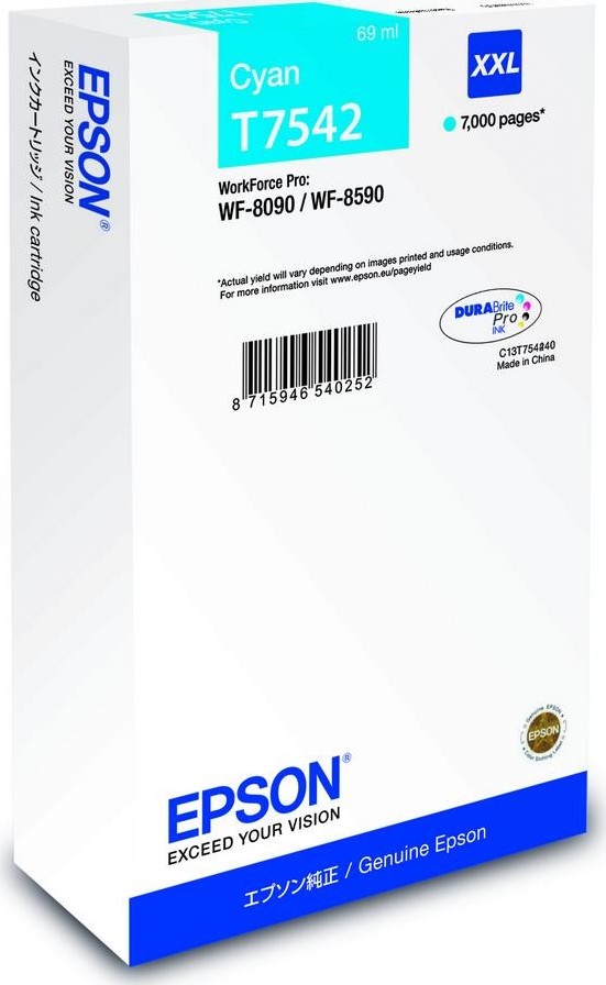 Atramentová kazeta EPSON WF-8xxx Series XXL Cyan - 7000str. (69 ml)