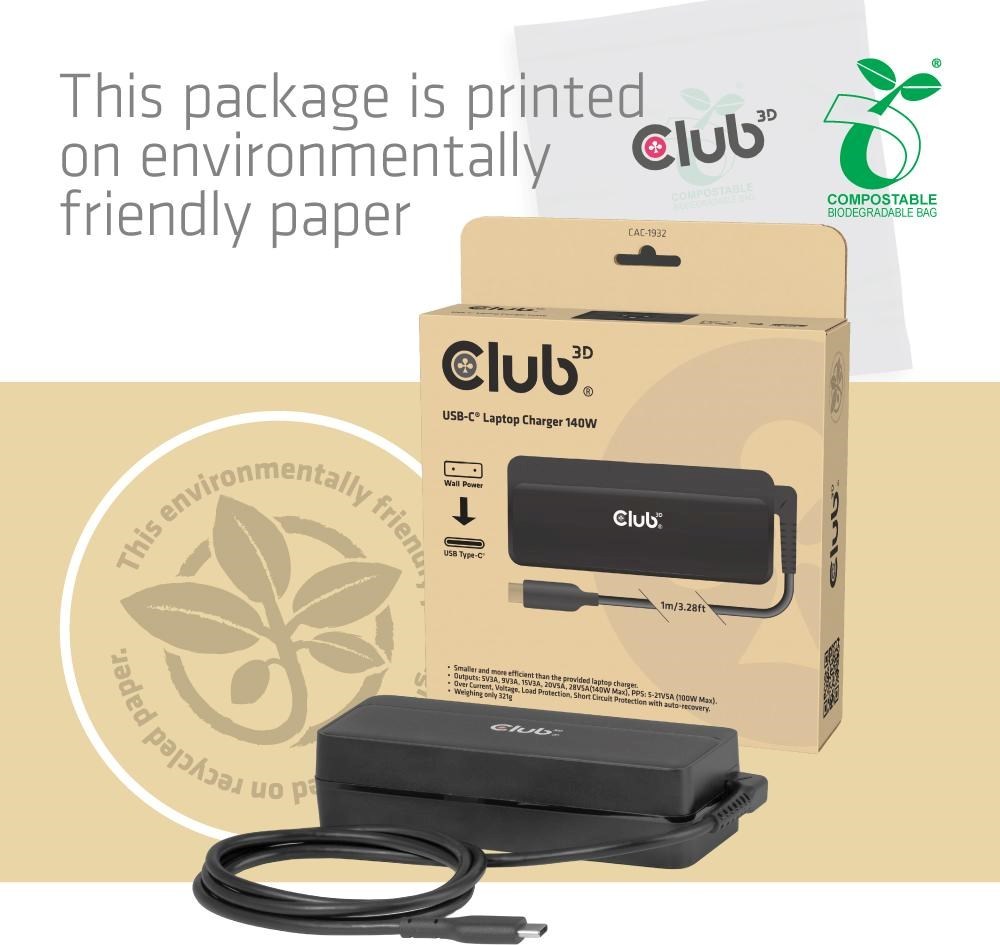 Club 3D Club3D Nabíječka pro notebook, USB-C, 140W, 1m
