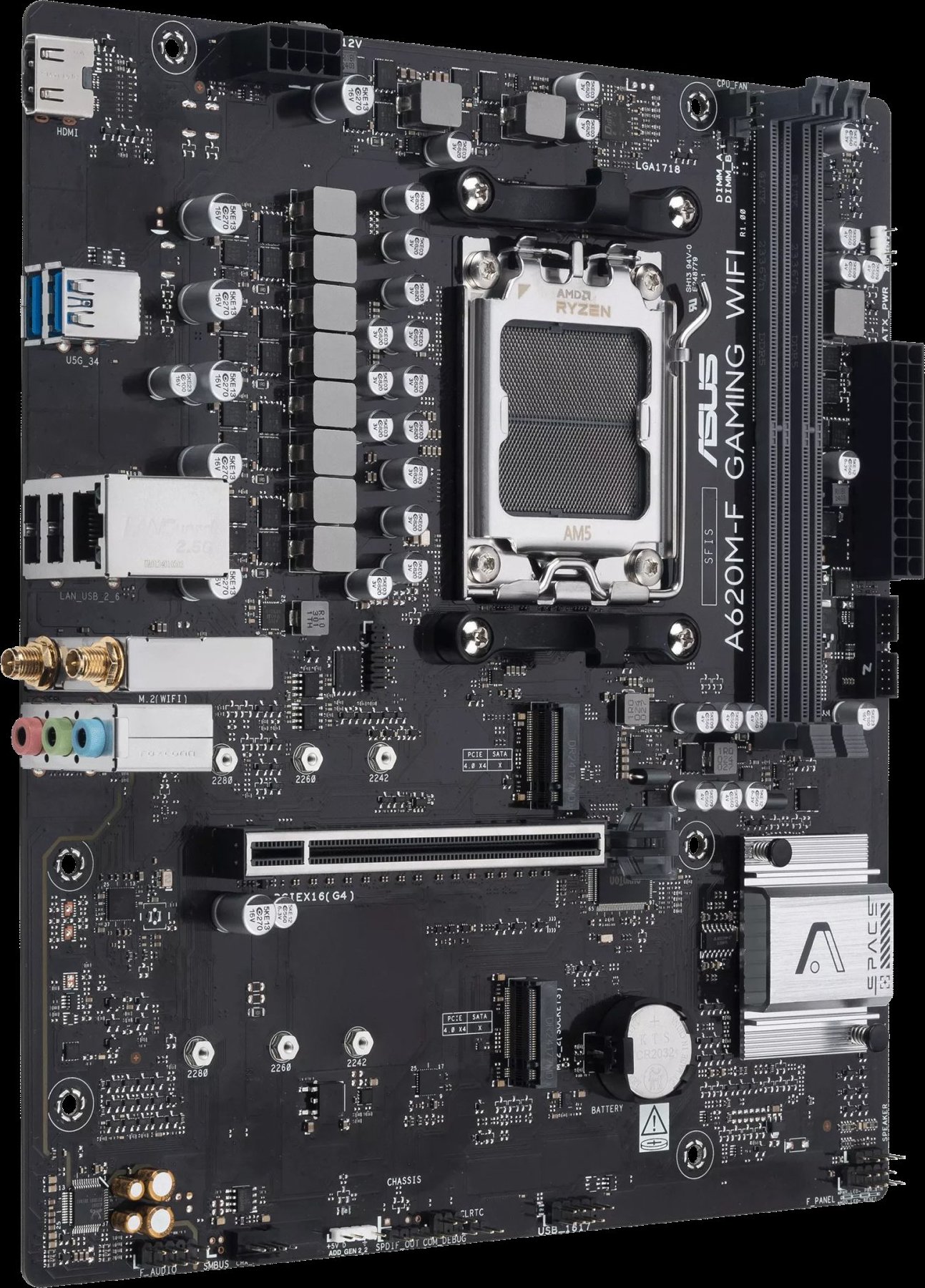 ASUS MB Sc AM5 A620M-F GAMING WIFI, AMD A620, 2xDDR5, 1xHDMI, mATX