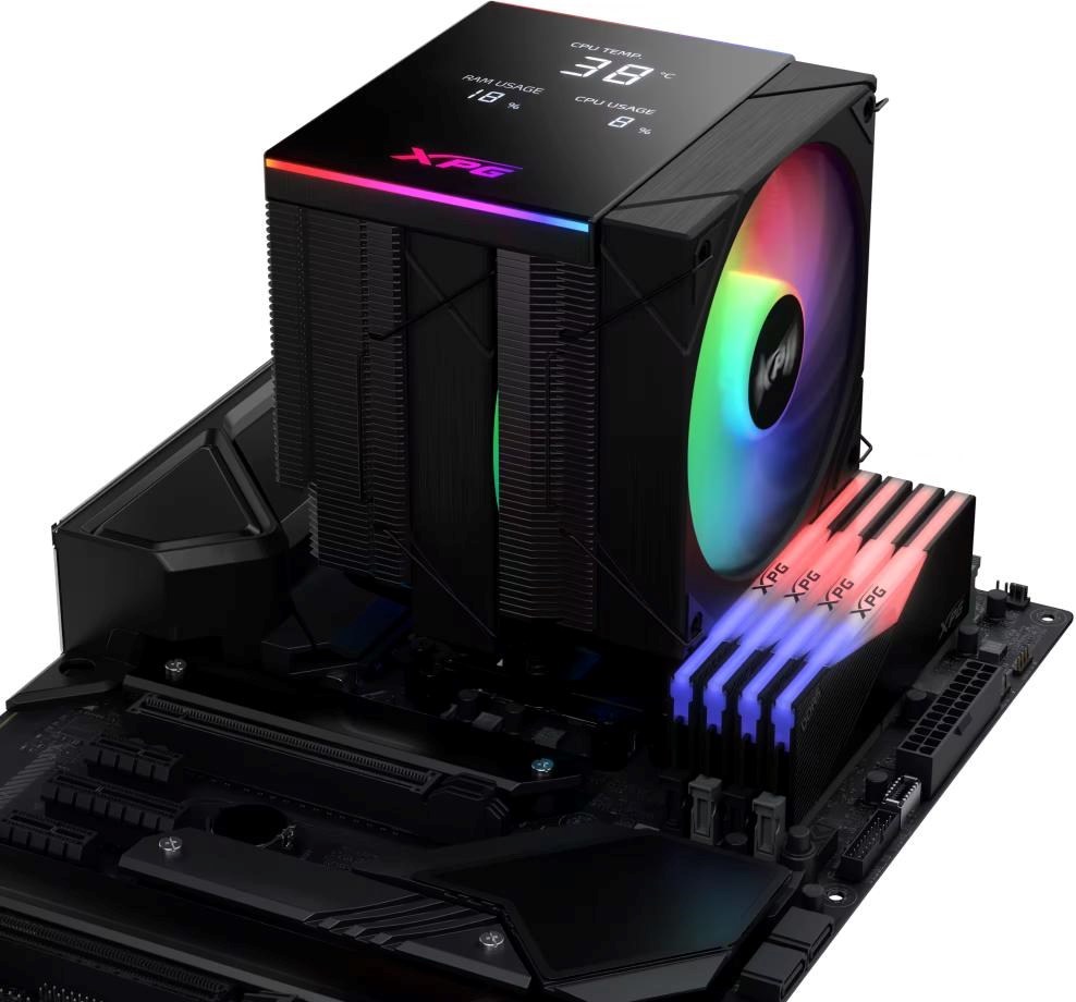 ADATA XPG Chladič CPU MAESTRO PLUS 62DA, 2x120 mm, ARGB, LGA 1851, AM5, černá