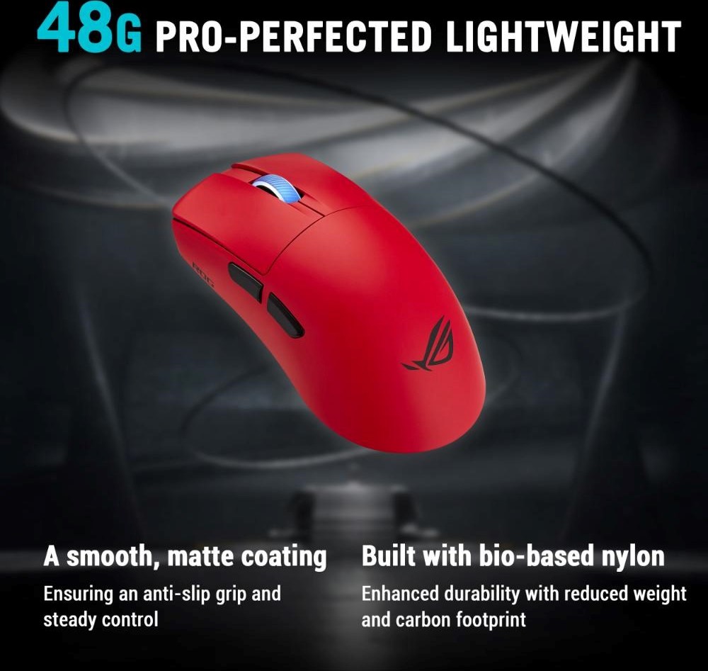 ASUS Herní myš ROG Harpe II Ace, Bezdrátová, červená