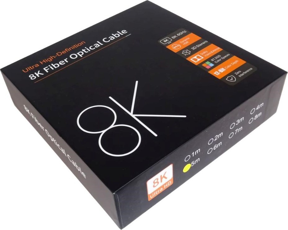 PREMIUMCORD Ultra High Speed HDMI 2.1 optický fiber kabel 8K@60Hz, zlacené 5m