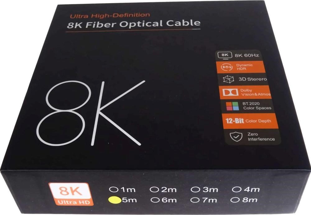 PREMIUMCORD Ultra High Speed HDMI 2.1 optický fiber kabel 8K@60Hz, zlacené 5m