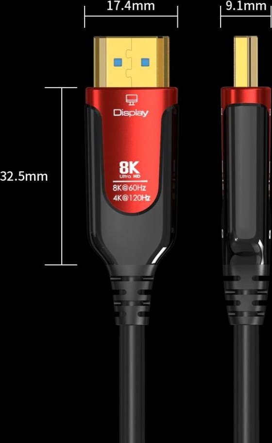 PREMIUMCORD Ultra High Speed HDMI 2.1 optický fiber kabel 8K@60Hz, zlacené 7m