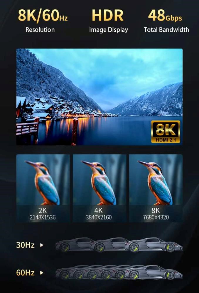 PREMIUMCORD Ultra High Speed HDMI 2.1 optický fiber kabel 8K@60Hz, zlacené 20m