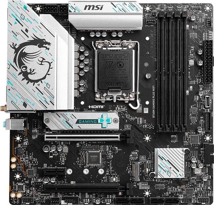 MSI MB Sc LGA1700 B760M GAMING PLUS WIFI, Intel B760, 4xDDR5, 2xDP, 2x HDMI, mATX