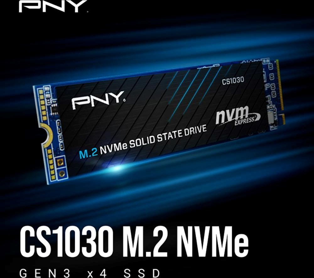 PNY SSD CS1030 500GB, PCIe Gen3x4, M.2 2280, (R:2500/ W:1100MB/s)
