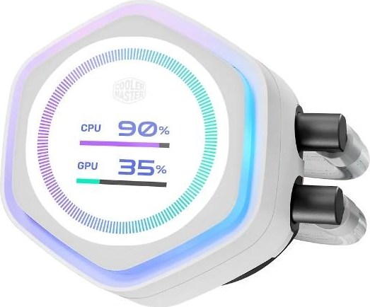 CoolerMaster Cooler Master vodní chladič MasterLiquid Atmos II LCD 240, 2x120mm, LGA1851, AM5, bílá