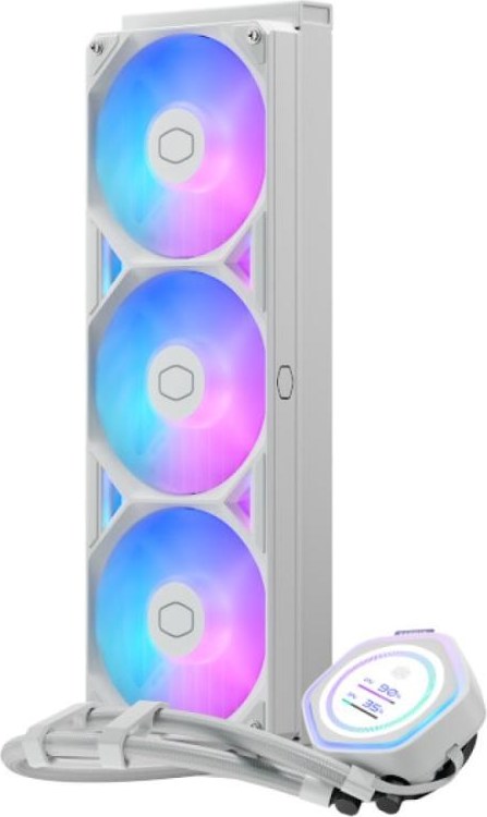 CoolerMaster Cooler Master vodní chladič MasterLiquid Atmos II LCD 360, 3x120mm, LGA1851, AM5, bílá