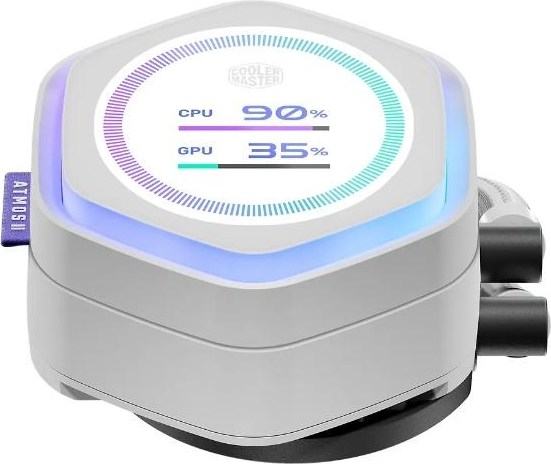 CoolerMaster Cooler Master vodní chladič MasterLiquid Atmos II LCD 360, 3x120mm, LGA1851, AM5, bílá