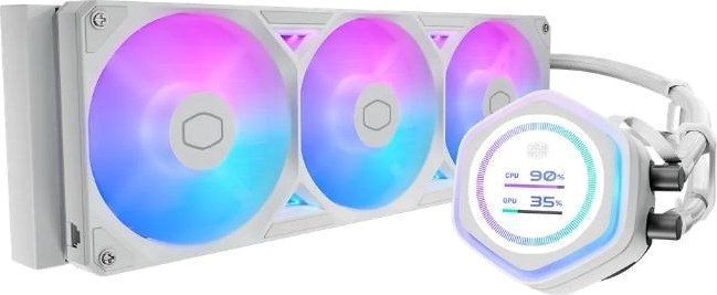CoolerMaster Cooler Master vodní chladič MasterLiquid Atmos II LCD 360, 3x120mm, LGA1851, AM5, bílá