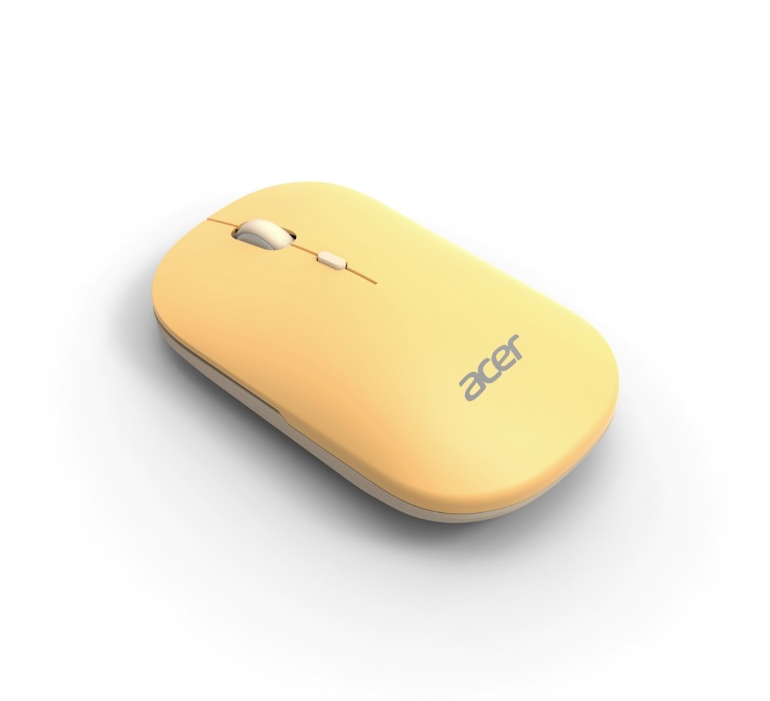 ACER Myš Wireless Mouse AMR130 Yellow - Dual mode 2.4GHz + BT 5.2, 4 tlačítka, 800/1200/1600 dpi, USB Polling rate 125Hz