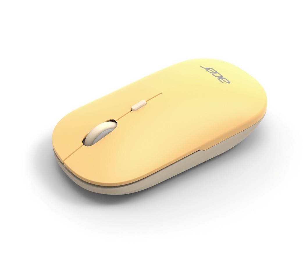 ACER Myš Wireless Mouse AMR130 Yellow - Dual mode 2.4GHz + BT 5.2, 4 tlačítka, 800/1200/1600 dpi, USB Polling rate 125Hz