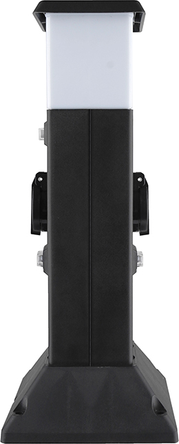 Solight zahradní sloupek IP44 s LED osvětlením, plast, 2 zásuvky, hranol, černý