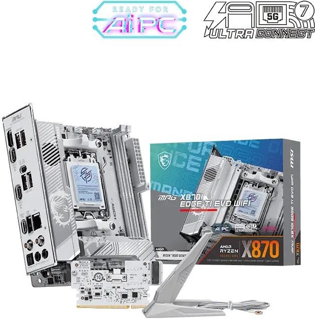 MSI MB Sc AM5 MPG X870I EDGE TI EVO WIFI, AMD B870, 2xDDR5, WiFi,1xHDMI, mini-ITX