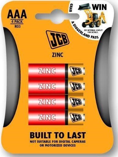 JCB zinko-chloridová baterie R03, blistr 4 ks