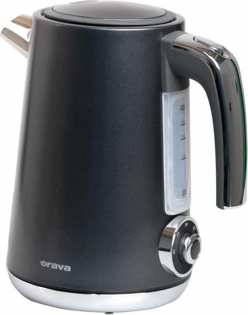 ORAVA Delux-1 rychlovarná konvice, 2200 W, 1.7 l, regulace teploty, automatické vypnutí, nerez černá