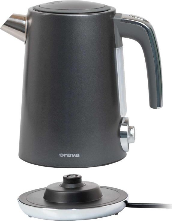 ORAVA Delux-1 rychlovarná konvice, 2200 W, 1.7 l, regulace teploty, automatické vypnutí, nerez černá