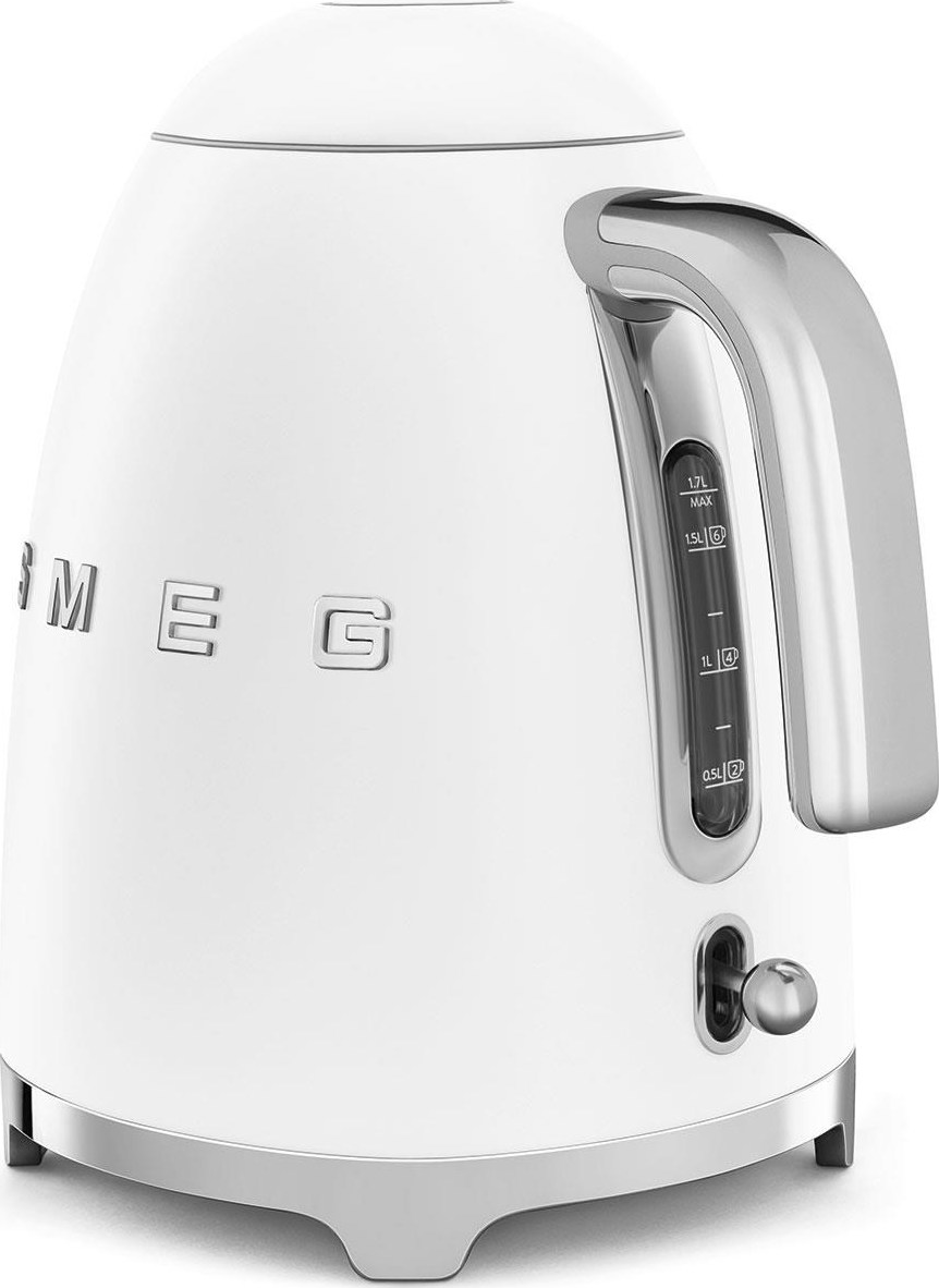 NoName Smeg KLF03WHMEU, rychlovarná konvice, 1,7 l, (7 šálků), 2400 W, styl 50. let, matná bílá