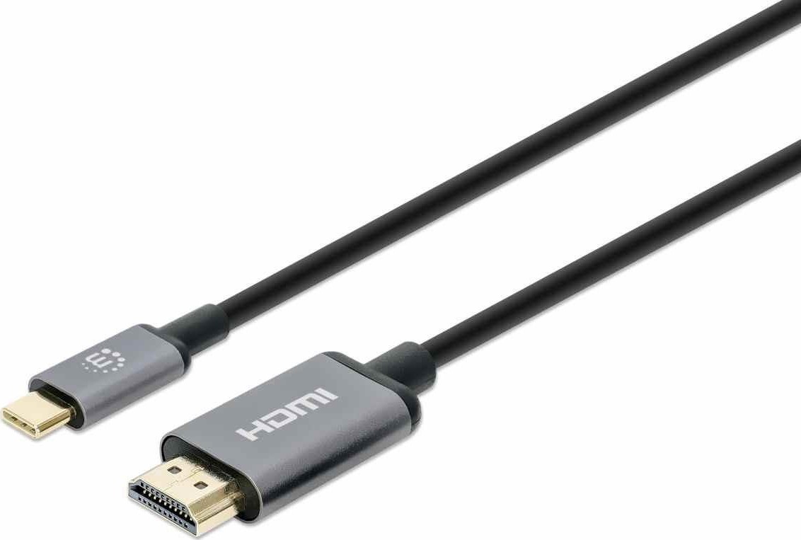 Manhattan kabel USB-C na HDMI, USB-C Male na HDMI Male, 2m, černá
