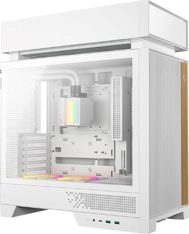 DEEPCOOL Case CL6600 WH, ATX, Průhledná bočnice, vodní chlazení, bílá