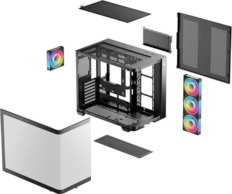 DEEPCOOL Case CG530U 4F, ATX, Průhledná bočnice, 4x120mm ARGB Fan, černá