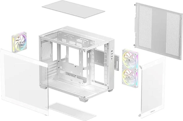 DEEPCOOL Case CG330 3F, mATX, Průhledná bočnice, 3x120mm ARGB Fan, bílá