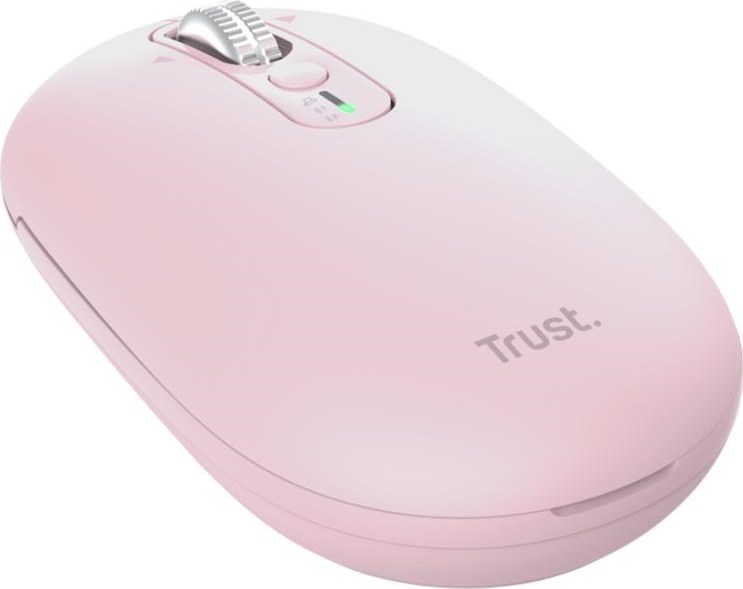 TRUST Myš Seron Hyperscroll Slim, Bezdrátová, růžová