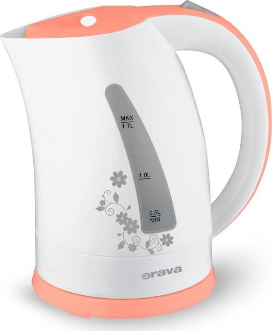 Orava VK-3417 P rychlovarná konvice, 2000 W, 1.7 l, automatické vypnutí, bílá / oranžová
