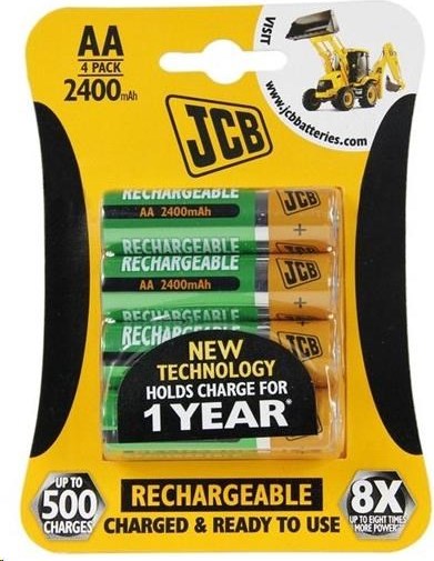 JCB RTU NiMH AA/R06, min.2400mAh, přednabitá, blistr 4 ks