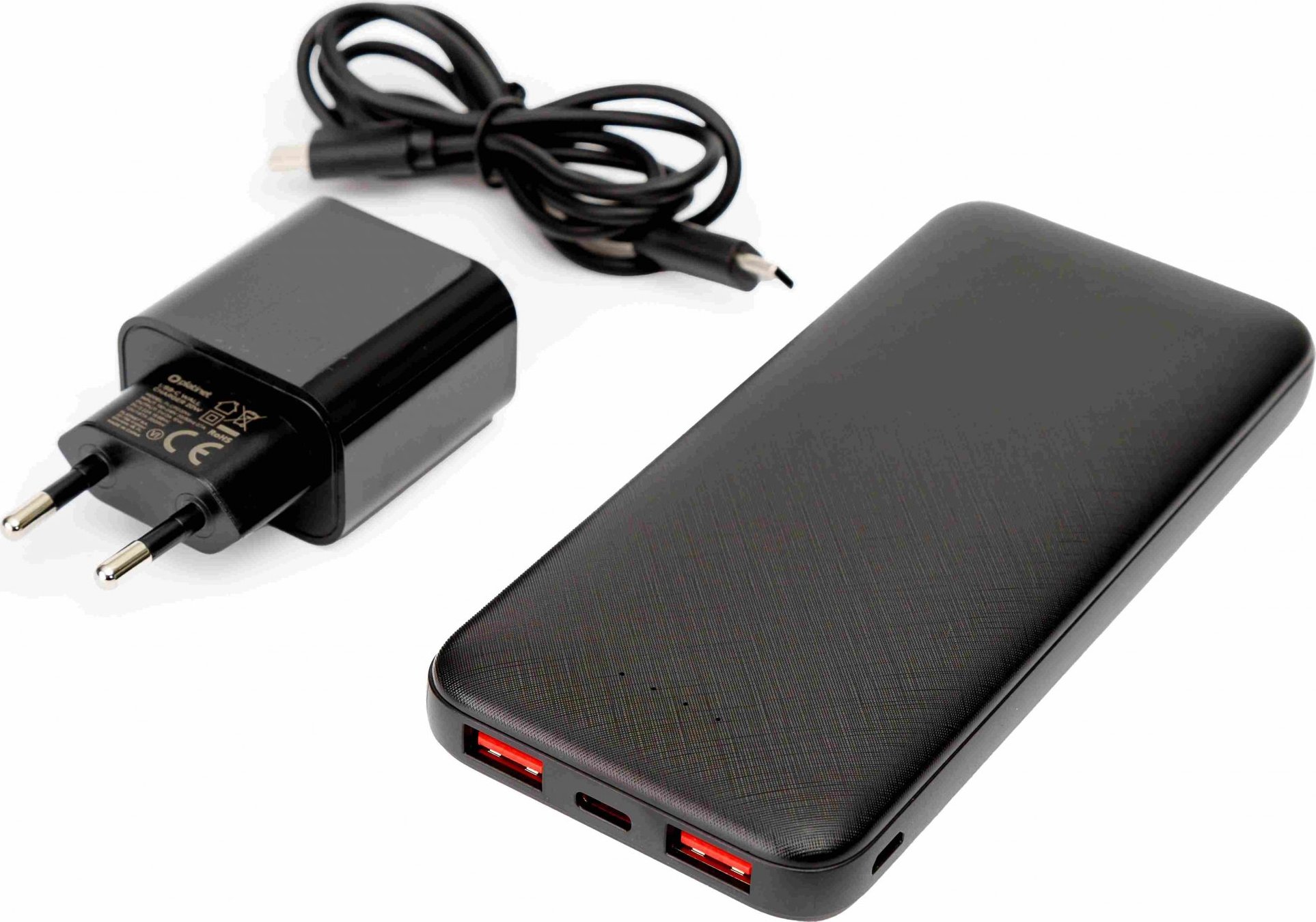 MIX Platinet PMPB10SETB SET 3v1 Powerbanka 10000 mAh, Nabíjačka 20W Power Delivery, kábel USB-C 1m, black