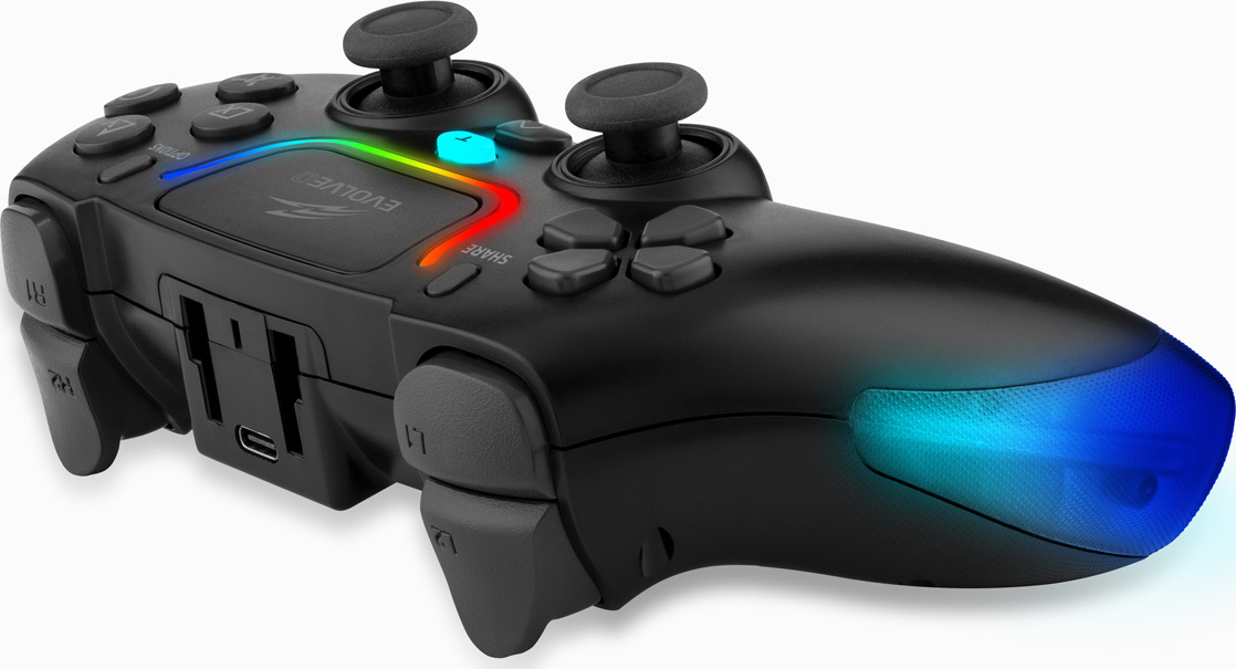 EVOLVEO Ptero2, bezdrátový & drátový gamepad pro PC, PS3/4/5, iOS, Android, Switch, černý
