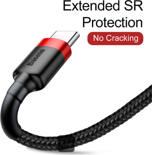 NoName Baseus datový kabel Cafule USB-C 2m 2A červeno-černý