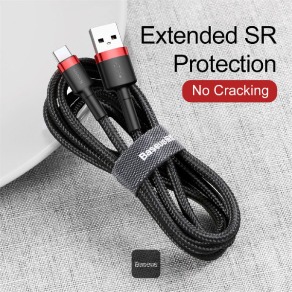 NoName Baseus datový kabel Cafule USB-C 2m 2A červeno-černý