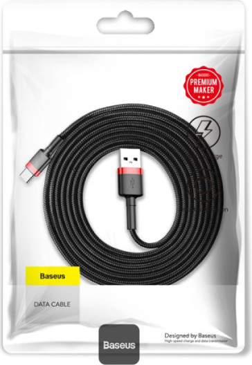 NoName Baseus datový kabel Cafule USB-C 2m 2A červeno-černý