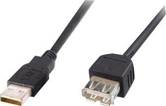 PremiumCord USB 2.0 kabel prodlužovací, A-A, 5m, č